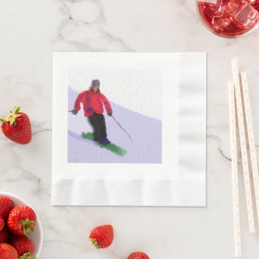 Serviette En Papier Skiing the Slopes (En situation)