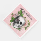Serviette En Papier Skul gothique avec Rose | Halloween (Coin)