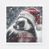 Serviette En Papier Skunk à Santa Hat (Devant)