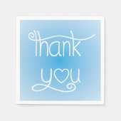 Serviette En Papier Sky Blue Merci Heart Party Napkins (Devant)