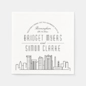 Serviette En Papier Skyline Birmingham Deco | Mariage, événement Napki (Devant)