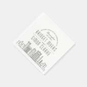 Serviette En Papier Skyline Birmingham Deco | Mariage, événement Napki (Coin)