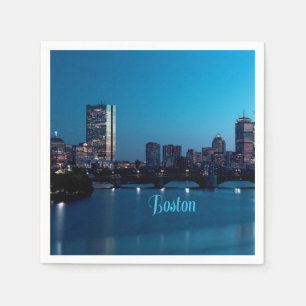 Serviette En Papier Skyline de Boston Massachusetts City