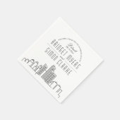 Serviette En Papier Skyline Detroit Deco | Mariage, événement Napkins (Coin)