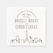 Serviette En Papier Skyline Las Vegas Deco | Mariage, événement Napkin (Devant)