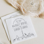 Serviette En Papier Skyline Las Vegas Deco | Mariage, événement Napkin<br><div class="desc">Un ensemble unique de serviettes décorées sur le thème de la skyline, spécialement adaptées à votre futur mariage dans la belle ville de Las Vegas, Nevada. Ils sont accueillis en haut, suivis du nom et de la date de la ville. Il est suivi par les noms de la mariée et...</div>