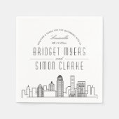 Serviette En Papier Skyline Louisville Deco | Mariage Événement Napkin (Devant)