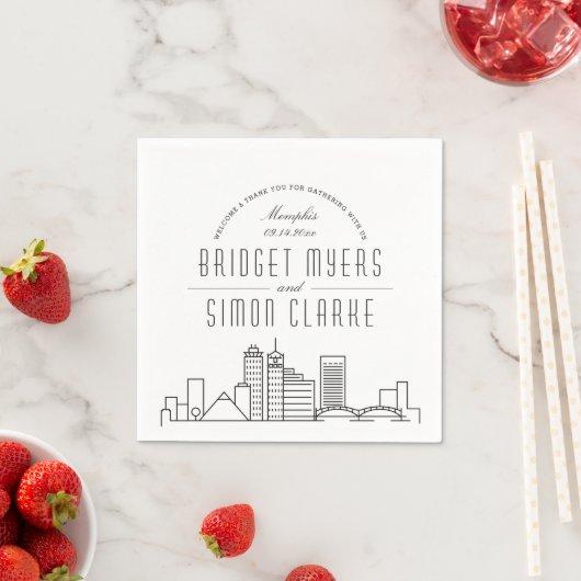 Serviette En Papier Skyline Memphis Deco | Mariage, événement Napkins (En situation)