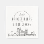 Serviette En Papier Skyline Memphis Deco | Mariage, événement Napkins (Devant)