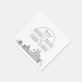 Serviette En Papier Skyline Pittsburgh Deco | Mariage Événement Napkin (Coin)