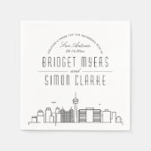 Serviette En Papier Skyline San Antonio Deco | Mariage Événement Napki (Devant)