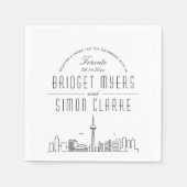 Serviette En Papier Skyline Toronto Déco | Événement Mariage (Devant)