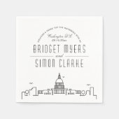 Serviette En Papier Skyline Washington DC Deco | Événement mariage (Devant)