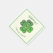 Serviette En Papier Sláinte Green Celtic Irish Shamrock Nom (Coin)