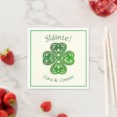 Serviette En Papier Sláinte Green Celtic Shamrock irlandais Nom (En situation)