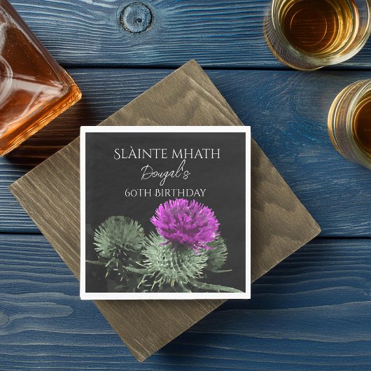 Serviette En Papier Slàinte mhath Thistle Anniversaire