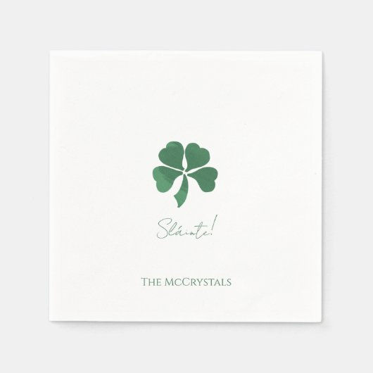 Serviette En Papier Sláinte Saint Patricks Mariage irlandais Personnal (Devant)
