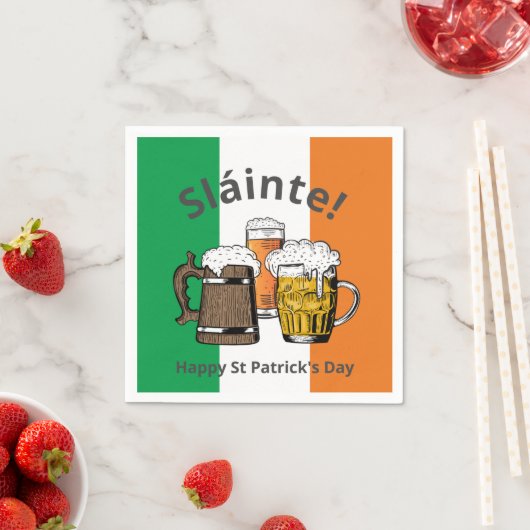 Serviette En Papier Sláinte ! ST PATRICK'S DAY Beer (En situation)