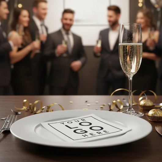 Serviette En Papier Sleek Professional Black Square Corporate Logo