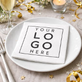 Serviette En Papier Sleek Professional Black Square Corporate Logo