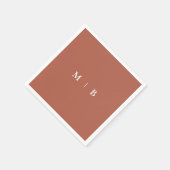 Serviette En Papier Sleek Simple Cinnamon Monogram Cocktail (Coin)