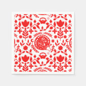 Serviette En Papier Sleeping Fox Folk Art (Devant)