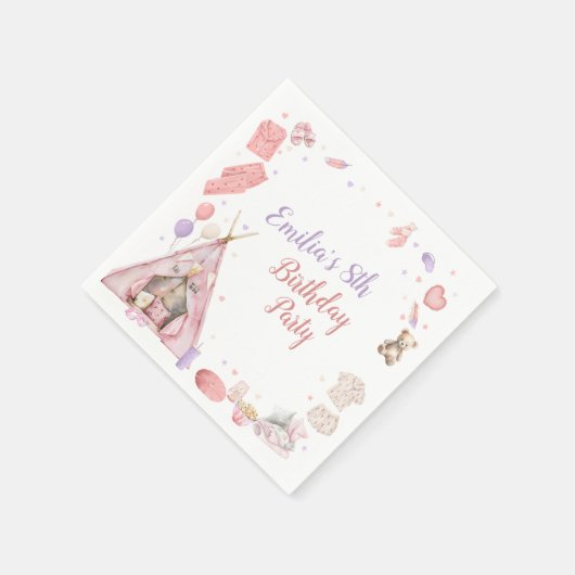 Serviette En Papier Sleepover Pajama Birthday Party (Coin)