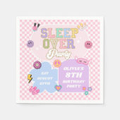 Serviette En Papier Sleepover Preppy Varsity Patch Anniversaire (Devant)