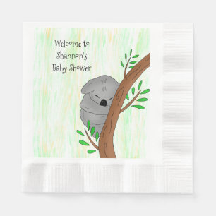 Serviette En Papier Sleepy Koala Ours personnalisé Baby shower à thème