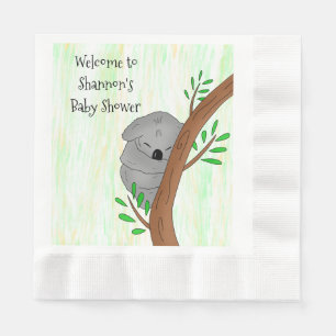 Serviette En Papier Sleepy Koala Ours personnalisé Baby shower à thème