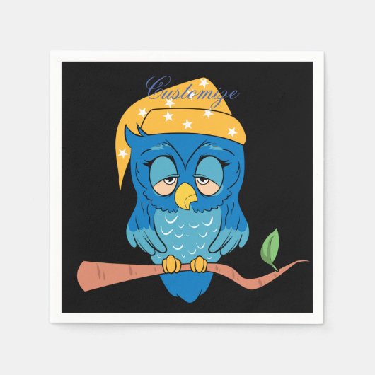 Serviette En Papier Sleepy Owl Thunder_Cove (Devant)