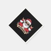 Serviette En Papier Sleigher de Noël Père Noël Rock Rocker de Noël (Coin)