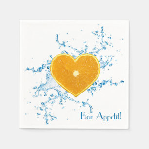 Serviette En Papier Slice of Heart-Shaped Orange