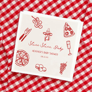Serviette En Papier Slice Slice Baby Italien Pizza Baby shower