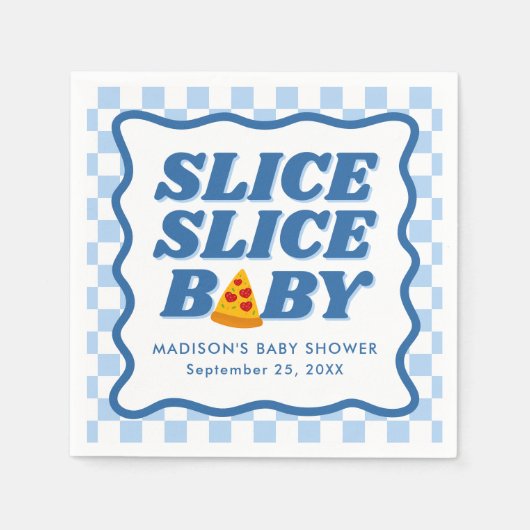 Serviette En Papier Slice Slice Baby Pizza Baby Shower (Devant)