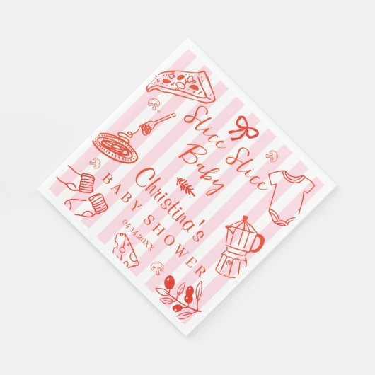 Serviette En Papier Slice Slice Baby Pizza & Baby Shower Paper Napkin (Coin)