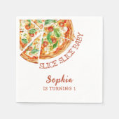 Serviette En Papier Slice Slice Baby Pizza moderne fête d'anniversaire (Devant)