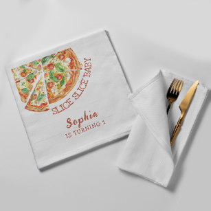 Serviette En Papier Slice Slice Baby Pizza moderne fête d'anniversaire