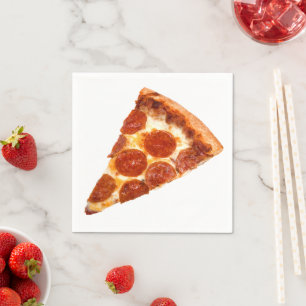 Serviette En Papier SlipperyJoe's classique pepperoni pizza tranche fo