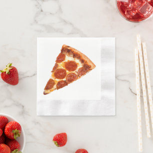 Serviette En Papier SlipperyJoe's classique pepperoni pizza tranche fo