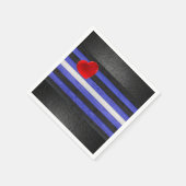 Serviette En Papier SlipperyJoe's cuir drapeau orgueil noir bleu royal (Coin)