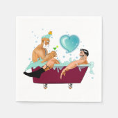 Serviette En Papier SlipperyJoe's deux gays hommes aiment la baignoire (Devant)