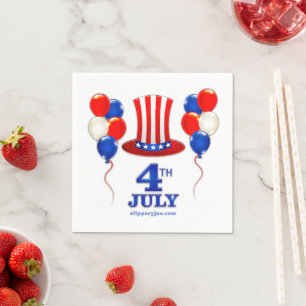 Serviette En Papier SlipperyJoe's fête d'indépendance du 4 juillet cla