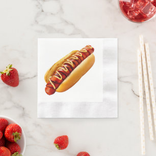 Serviette En Papier SlipperyJoe's hot dog niché doucement pain jaune v