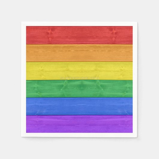 Serviette En Papier SlipperyJoe's orgueil drapeau en bois horizontal a (Devant)