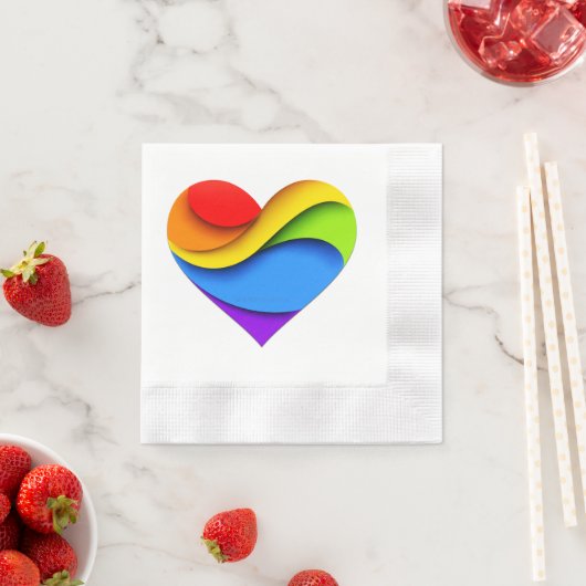 Serviette En Papier SlipperyJoe's orgueillement coeur courbes forme 3D (En situation)