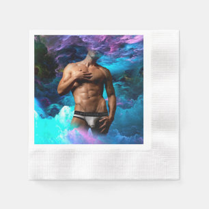 Serviette En Papier SlipperyJoe's sous-vêtements masculins musclés ren