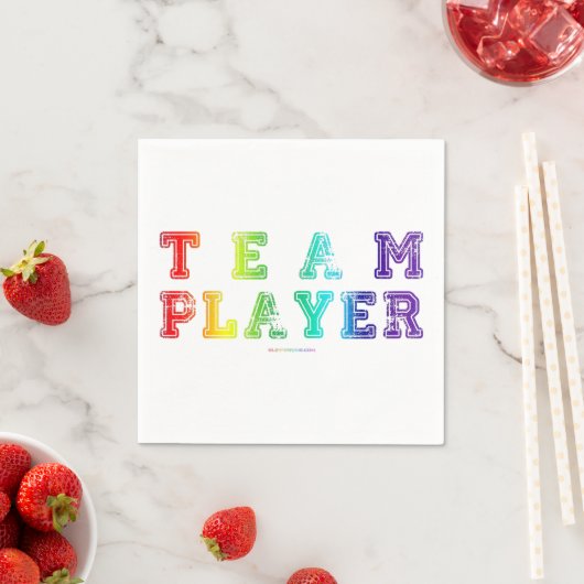 Serviette En Papier SlipperyJoe's Team Player mots gradient rainbow c (En situation)