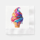 Serviette En Papier SlipperyJoe's vibrante crème glacée cone classique (Devant)