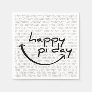 Serviette En Papier Slogan happy pi day. Bonne journée, 14 mars.